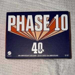 Mattel Phase 10 40th Anniversary Card Game - Navy and Orange